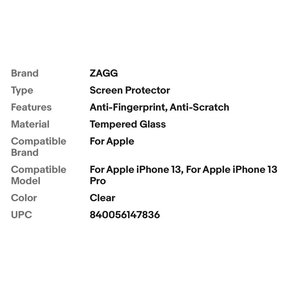 ZAGG InvisibleShield Glass XTR D30 Screen Protector for Apple iPhone 13 / 13 Pro